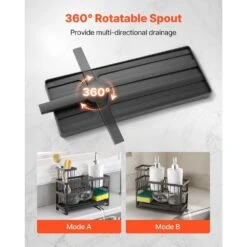 Kitchen Sink Caddy Organizer Sponge Holder For Kitchen Essentials Storage -Tahanbath tahanbath sponge holders sink caddies z d010275e19j 76 1000