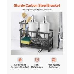 Kitchen Sink Caddy Organizer Sponge Holder For Kitchen Essentials Storage -Tahanbath tahanbath sponge holders sink caddies z d010275e19j fa 1000