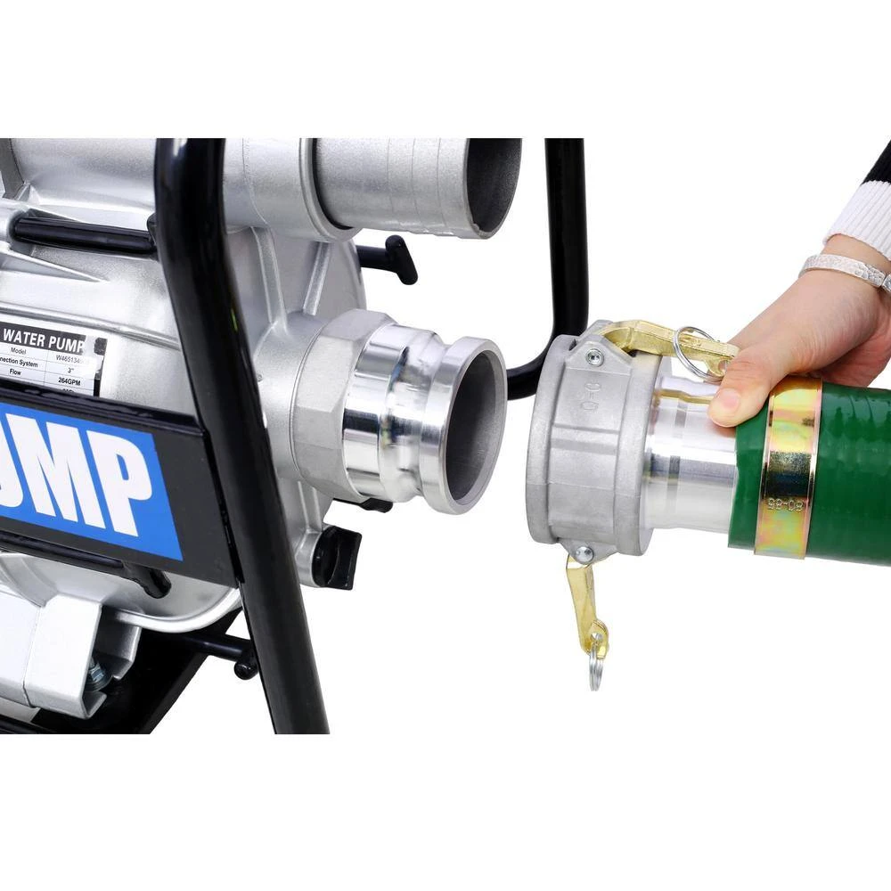 Trash Pump 3 In. 209cc 7HP 4 Stroke OHV ENGINE, Gas Powered Full Trash Water Pump 50 Ft. Discharge Hose 7 Trash Pump 3 In. 209cc 7HP 4 Stroke OHV ENGINE, Gas Powered Full Trash Water Pump 50 Ft. Discharge Hose - Image 7