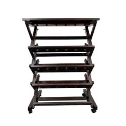 26-Bottles Freestanding Wine Rack, Wine Storage Rack, Freestanding Display Rack For Kitchen, Pantry, Cellar, Walnut