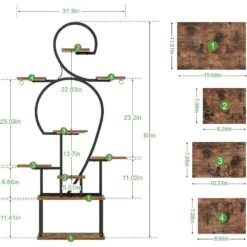 11.08 In. W X 31.90 In. D X 63 In. H Walnut MDF Freestanding Linen Cabinet With Plant Shelves In Multi-Colored 9 11.08 In. W X 31.90 In. D X 63 In. H Walnut MDF Freestanding Linen Cabinet With Plant Shelves In Multi-Colored -Tahanbath walnut black tahanbath linen cabinets ct xl p314624 c3 1000