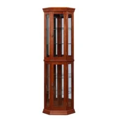 16 In. W X 21.50 In. D X 69.75 In. H Walnut MDF Freestanding Linen Cabinet With Lights And Glass Shelve In Walnut -Tahanbath walnut tahanbath linen cabinets ct xl 111239 1f 1000