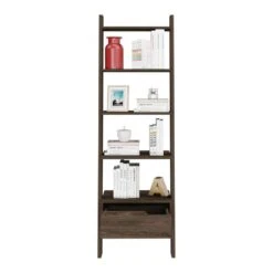 22.04 In. W X 15.35 In. D X 70.31 In. H Brown Particle Board Freestanding Linen Cabinet With Drawer In Walnut -Tahanbath walnut tahanbath linen cabinets ct xl 122875 44 1000