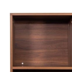 9.45 In. W X 47.24 In. D X 70.87 In. H Walnut Wood Freestanding Linen Cabinet With 10-Cubes And 3-Doors In Brown -Tahanbath walnut tahanbath linen cabinets ct xl p257393 44 1000