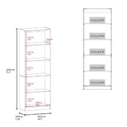 11.80 In. W X 24.70 In. D X 71 In. H Brown Wood Freestanding Linen Cabinet W/5-Shelves In Walnut -Tahanbath walnut tahanbath linen cabinets ct xl p323167 c3 1000