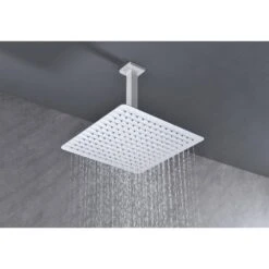 1-Spray Patterns 2.5 GPM Ceiling Mount Fixed Shower Head In White -Tahanbath white fixed shower heads z w928100981 44 1000