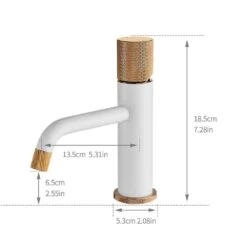 Modern Design Single Handle Single-Hole Bathroom Sink Faucet In White And Rose Gold -Tahanbath white gold single hole bathroom faucets x xy 1131 11wr us 4f 1000
