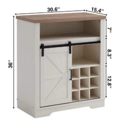 Small Storage Cabinet With Sliding Barn Door And Wine Shelf -Tahanbath white oak tahanbath pantry organizers z w3151p264504 c3 1000