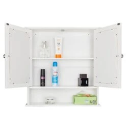 5.10in. W X 22.00 In. D X 22.80 In. H Bathroom Storage Wall Cabinet With Magnetic Lock In White -Tahanbath white tahanbath bathroom wall cabinets z b200133246 fa 1000