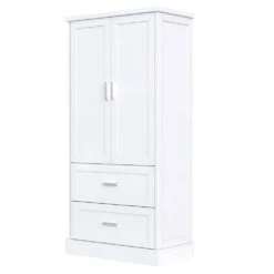 16.00 In. W X 31.30 In. D X 64.00 In. H Bathroom Storage Wall Cabinet In White -Tahanbath white tahanbath bathroom wall cabinets z n725p178675k 4f 1000