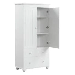 15.80 In. Wx 30.60 In. D X 62.70 In. H Bathroom Storage Wall Cabinet In White -Tahanbath white tahanbath bathroom wall cabinets z n725p183256k 1f 1000