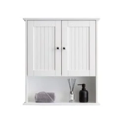 29.50 In. W X 26.20 In. D X 7.90 In. H Bathroom Storage Wall Cabinet In White -Tahanbath white tahanbath bathroom wall cabinets z n725p186647w 1f 1000