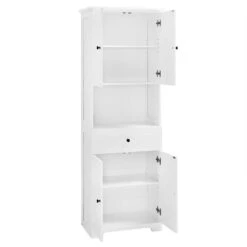13.80 In. W X 23.60 In. D X 67.70 In. H Bathroom Storage Wall Cabinet In White -Tahanbath white tahanbath bathroom wall cabinets z n725p188459k 1f 1000