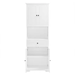 13.80 In. W X 23.60 In. D X 67.70 In. H Bathroom Storage Wall Cabinet In White -Tahanbath white tahanbath bathroom wall cabinets z n725p188459k 76 1000