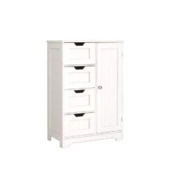 11.81 In. W X 22.50 In. D X 32.68 In. H Bathroom Storage Wall Cabinet In White