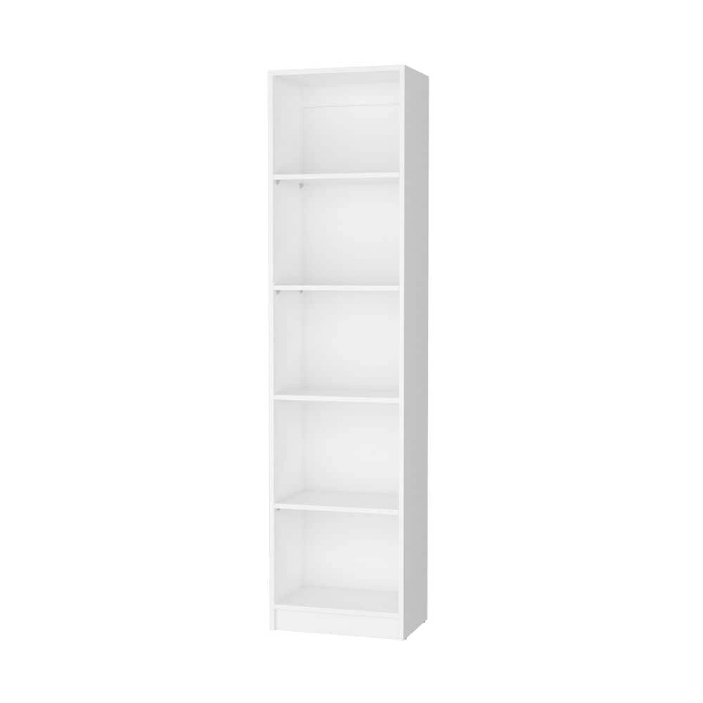 71.10 In. Tall Particle Board Sutton Slim Bookcase With Modern 5-Shelf Design In White 2 71.10 In. Tall Particle Board Sutton Slim Bookcase With Modern 5-Shelf Design In White - Image 2