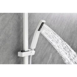 Wall Mounted Waterfall Rain Shower System With 3 Body Sprays And Handheld Shower -Tahanbath white tahanbath dual shower heads z w1272 120068 4f 1000
