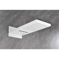 Wall Mounted Waterfall Rain Shower System With 3 Body Sprays And Handheld Shower -Tahanbath white tahanbath dual shower heads z w1272 120068 76 1000