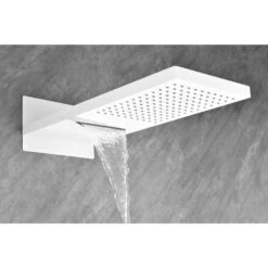 Wall Mounted Waterfall Rain Shower System With 3 Body Sprays And Handheld Shower -Tahanbath white tahanbath dual shower heads z w1272 120068 fa 1000