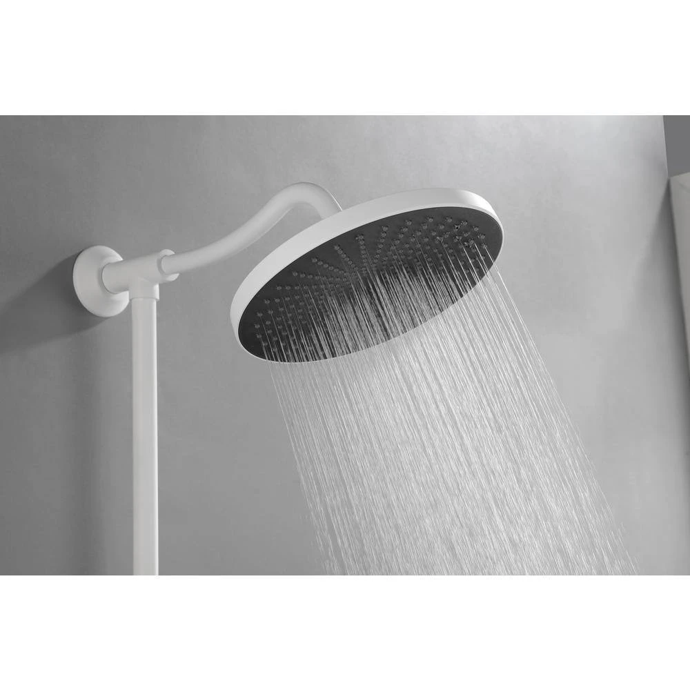 4-Spray Round High Preasure Adjustable Slide Bar Shower And Soap Dish With Hand Shower In White 7 4-Spray Round High Preasure Adjustable Slide Bar Shower And Soap Dish With Hand Shower In White - Image 7