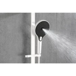 3-Spray Wall Mount Handheld Shower Head 2.5 GPM In White -Tahanbath white tahanbath handheld shower heads z w1272 101891 1f 1000