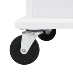 53.9 In. Rolling Kitchen Cart Island With Drop Leaf: 3-Tier Pull-Out Storage, Spice/Towel Racks And Internal In White -Tahanbath white tahanbath kitchen carts z wf312383aaw d4 1000