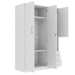 20 In. W X 47.20 In. D X 68.90 In. H White Particle Board Freestanding Linen Cabinet W/Shelves And 3-Drawers In White -Tahanbath white tahanbath linen cabinets ct xl 000011k 1f 1000