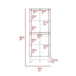 23.60 In. W X 15.70 In. D X 59.20 In. H White Particle Board Freestanding Linen Cabinet With Door And Shelves In White -Tahanbath white tahanbath linen cabinets ct xl 123099 1f 1000