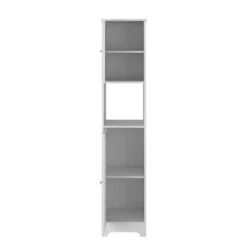 14.30 In. W X 16 In. D X 67.80 In. H White Particle Board Freestanding Linen Cabinet With 5-Shelves In White -Tahanbath white tahanbath linen cabinets ct xl 133219 1f 1000