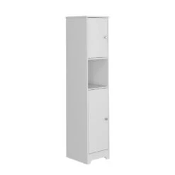 14.30 In. W X 16 In. D X 67.80 In. H White Particle Board Freestanding Linen Cabinet With 5-Shelves In White -Tahanbath white tahanbath linen cabinets ct xl 133219 4f 1000