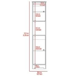 16 In. W X 14.30 In. D X 67.80 In. H White Particle Board Freestanding Linen Cabinet With Double Doors In White -Tahanbath white tahanbath linen cabinets ct xl 91912 1f 1000