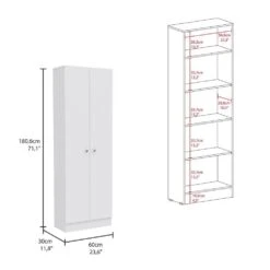 23.60 In. W X 11.80 In. D X 11.80 In. H White Particle Board Freestanding Linen Cabinet With Five Shelves In White -Tahanbath white tahanbath linen cabinets ct xl 91965 c3 1000