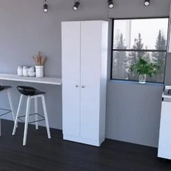 23.60 In. W X 11.80 In. D X 71.10 In. H White Particle Board Freestanding Linen Cabinet With 5-Shelves In White -Tahanbath white tahanbath linen cabinets ct xl p148833 31 1000