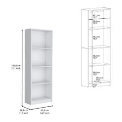 24.70 In. W X 11.70 In. D X 71.10 In. H White Wood Freestanding Linen Cabinet W/4-Shelves In White -Tahanbath white tahanbath linen cabinets ct xl p167426 4f 1000