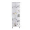 20.90 In. W X 21 In. D X 62.90 In. H White Wood Freestanding Linen Cabinet With 4 Open Shelves In White