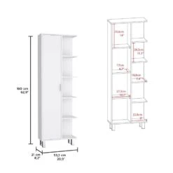 20.90 In. W X 21 In. D X 62.90 In. H White Wood Freestanding Linen Cabinet With 4 Open Shelves In White -Tahanbath white tahanbath linen cabinets ct xl p173170 c3 1000