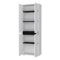 11.80 In. W X 23.60 In. D X 66.90 In. H White Wood Freestanding Linen Cabinet With 5-Shelves In White -Tahanbath white tahanbath linen cabinets ct xl p175069 4f 1000