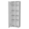 11.80 In. W X 23.60 In. D X 66.90 In. H White Wood Freestanding Linen Cabinet With Shelves In White