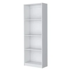 71.10 In. W X 24.70 In. D X 71.10 In. H White Wood Freestanding Linen Cabinet With 4-Storage Shelves In White