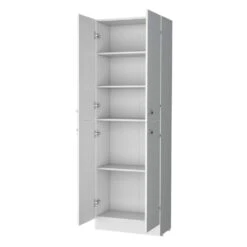 11.80 In. W X 23.60 In. D X 71.10 In. H White Wood Freestanding Linen Cabinet W/4-Doors And 5-Hidden Shelves In White -Tahanbath white tahanbath linen cabinets ct xl p193659 4f 1000