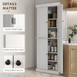 16 W X 30 D X 72.50 In. H White Particle Board Freestanding Linen Cabinet W/2-Adjustable Shelves In White -Tahanbath white tahanbath linen cabinets ct xl p200648 4f 1000
