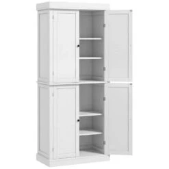 16 W X 30 D X 72.50 In. H White Particle Board Freestanding Linen Cabinet W/2-Adjustable Shelves In White