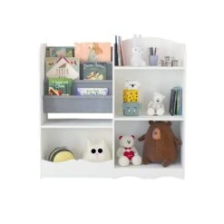 10.20 In. W X 33.70 In. D X 32.10 In. H White MDF Freestanding Linen Cabinet With Toy Storage Organizer In White 12 10.20 In. W X 33.70 In. D X 32.10 In. H White MDF Freestanding Linen Cabinet With Toy Storage Organizer In White -Tahanbath white tahanbath linen cabinets ct xl p221066 1f 1000