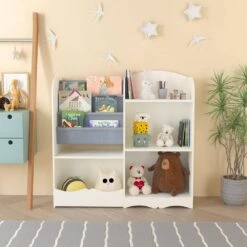 10.20 In. W X 33.70 In. D X 32.10 In. H White MDF Freestanding Linen Cabinet With Toy Storage Organizer In White 15 10.20 In. W X 33.70 In. D X 32.10 In. H White MDF Freestanding Linen Cabinet With Toy Storage Organizer In White -Tahanbath white tahanbath linen cabinets ct xl p221066 31 1000