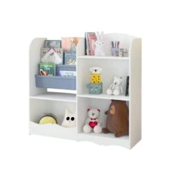 10.20 In. W X 33.70 In. D X 32.10 In. H White MDF Freestanding Linen Cabinet With Toy Storage Organizer In White 13 10.20 In. W X 33.70 In. D X 32.10 In. H White MDF Freestanding Linen Cabinet With Toy Storage Organizer In White -Tahanbath white tahanbath linen cabinets ct xl p221066 44 1000