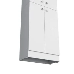 23.60 In. W X 11.80 In. D X 71.10 In. H White Wood Freestanding Linen Cabinet W/5-Shelves And 4-Doors In White -Tahanbath white tahanbath linen cabinets ct xl p221377 1f 1000