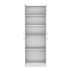 23.60 In. W X 11.80 In. D X 71.10 In. H White Wood Freestanding Linen Cabinet W/5-Shelves And 4-Doors In White -Tahanbath white tahanbath linen cabinets ct xl p221377 fa 1000