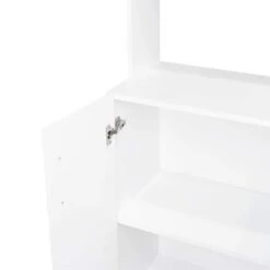 22.20 In. W X 13.20 In. D X 76.80 In. H White MDF Freestanding Linen Cabinet With 5-Shelves And 4-Door In White -Tahanbath white tahanbath linen cabinets ct xl p264145 4f 1000