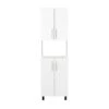 22.20 In. W X 13.20 In. D X 76.80 In. H White MDF Freestanding Linen Cabinet With 5-Shelves And 4-Door In White