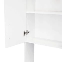 22.20 In. W X 13.20 In. D X 76.80 In. H White MDF Freestanding Linen Cabinet With 5-Shelves And 4-Door In White -Tahanbath white tahanbath linen cabinets ct xl p264145 fa 1000